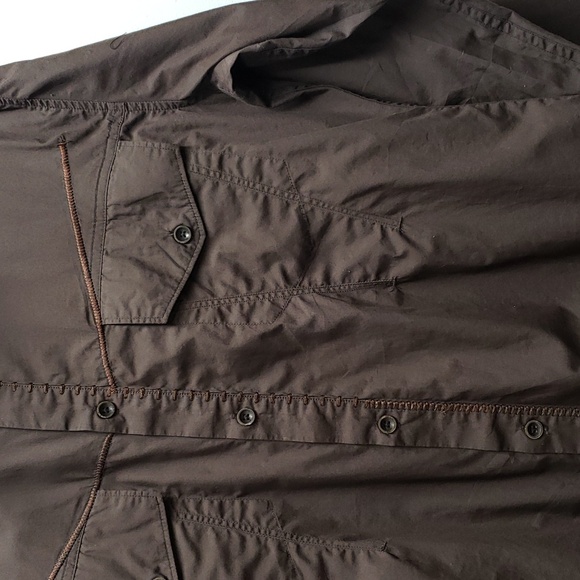 Le Jean De Marithe Francois Girbaud Button Up Shirt Men’s XL Brown Rodeo Rancher - Picture 3 of 13